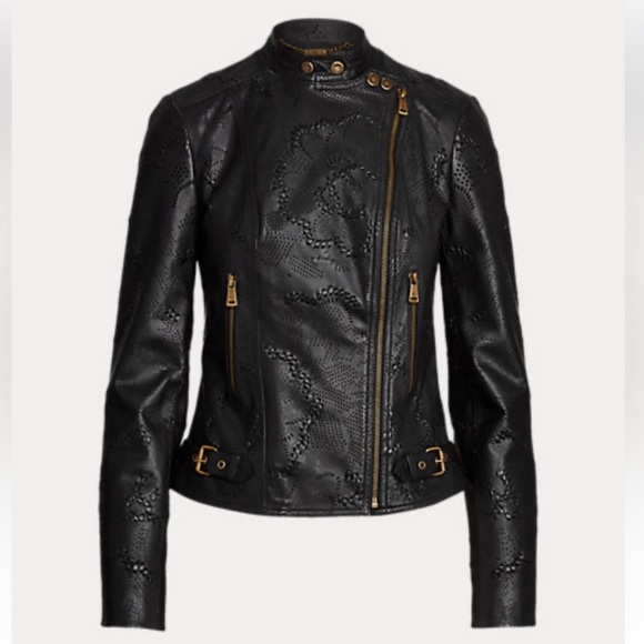 Ralph Lauren Jackets & Blazers - Ralph Lauren Black label  Jacket Leather Moto Biker Black size 4